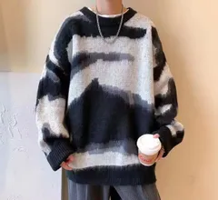 ニット プルオーバー セーター 韓国 ベーシック ルーズ ユニセックス