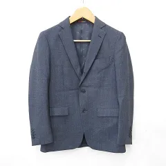 オリヒカ ORIHICA ジャケット テーラード 総柄 ネイビー グレー 紺 S