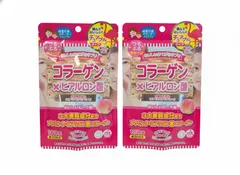 コラーゲン×ヒアルロン酸 チュアブル ピーチ味 30日分×2袋セット