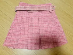 ピンク ツイード ミニスカート