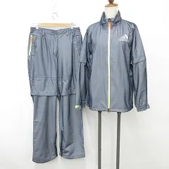 アディダス adidas ゴルフ スポーツウエア レインウエア ジャケット 長袖 半袖 2WAY ジップアップ パンツ ポーチ 撥水 防湿 ストレッチ 紺 ネイビー OT