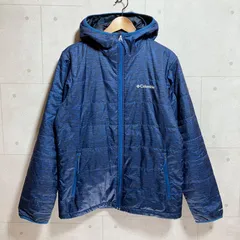 Columbia コロンビア 中綿 ジャケット オムニヒート アウター M 防寒 裏アルミ ロゴ 刺繍 総柄 ブルー 青 メンズ アウトドア キャンプ 登山 SG405-10