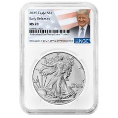 米2021年 イーグル1＄銀貨 トランプ緊急事態生産 NGC/MS70 EPER - メルカリ