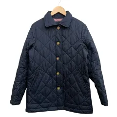 エーグル AIGLE キルティングジャケットコート ピンク裏地 ネイビー サイズM   