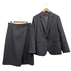 23区 オンワード樫山 スカートセットアップ テーラードジャケット フロント1ボタン グレー系 サイズ46XXL相当