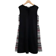 エポカ EPOCA ノースリーブ ニットワンピース レースアップ ひざ丈 マルチカラー サイズ40 L相当 