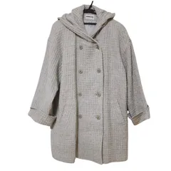  【美品】LANEROSSI SPORT ラネロッシスポーツ ウールロングコート　グレー　グレージュ　ベージュ　レディース　42 大きいサイズ　希少　クリーニング済み【ZK95】