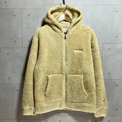 Champion チャンピオン ボア フリースジャケット ジップパーカー ボアパーカー もこもこ ベージュ アウター XL ロゴ刺繍 メンズ レディース SG406-2