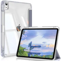 【特価セール】2022/2020 ケース 10.9インチ 透明 ケース アクリル 5/4 ペンシルホルダー付き Apple Air Pencil Pro/USB-C Air の対応 スリープ機能 iPad 三つ折りスタンド iPad クリア 超スリムス 202