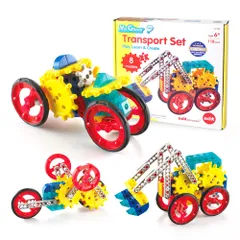 新品 Edx Education 歯車ブロック 6歳以上 組み立ておもちゃ｜全118ピース＆専用収納ケース付属｜車・バイクなど8種類の動くモデルが作れる｜STEM教育・集中力を育む知育玩具｜My Gears トランスポートセット