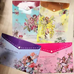 レトロ文具) フラワー 妖精 クリアファイル 4種