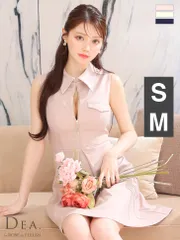 ピンクベージュ [DE3337-PBE-2405] 【DEA. by ROBE de FLEURS/ディアバイローブドフルール】センタージップ/ シンプル/ ノースリーブ/ レディ/ フレア/ ミニドレス/ キャバドレス