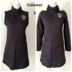 Callaway　キャロウェイ　中綿　ドット柄　ワンピース　コート　ブラック　S