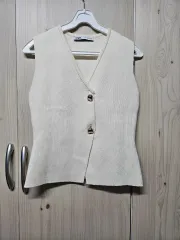 ZARA アイボリー ニット ベスト