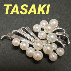 美品 TASAKI タサキ フラワー ブローチ あこや パール 真珠 シルバー