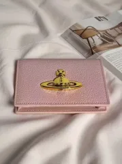 Vivienne Westwood ヴィヴィアン・ウエストウッド レディース二つ折り財布 ピンクカラー GOLD ロゴ 財布
