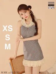 グレー  [FM4222-GY-2508] fm4222【ROBE de FLEURS/ローブドフルール】レース/ チェック/ バストジップ/ セットアップ/ ミニドレス/ キャバドレス/ AngelR エンジェルアール