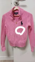 ポロ ラルフローレン ピンク ジップアップ M10-12 140-76 前面汚れ 訳あり 写真