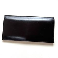 未使用級✨ガンゾ 二つ折り長財布 メンズ ダークブラウン レザー 