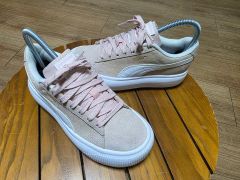 PUMA プーマ スウェード 麻 フラットフォーム スニーカー サイズ ( 220 )