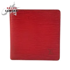 LOUIS VUITTON ルイヴィトン エピ ポルト ビエ カルト クレディ モネ レッド レザー M63547 折財布 コンパクトウォレット メンズ 600162【中古】