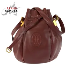 CARTIER カルティエ マストライン ボルドー ゴールド金具 レザー ショルダーバッグ レディース 600193【中古】