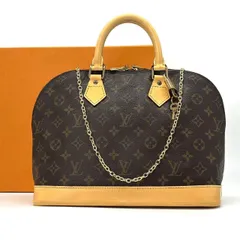 きちんとが似合う手元✨　LOUIS VUITTON　アルマPM モノグラム ハンドバッグ PVC レザー 鍵付き 新品チェーン M51130　ブラウン