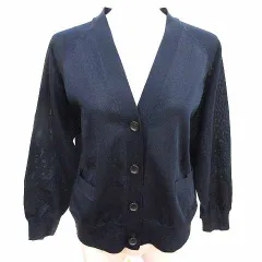 アダムエロペ Adam et Rope' カーディガン ニット Vネック 長袖 F 紺 ネイビー /YK