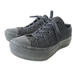 コンバース CONVERSE スニーカー オールスター ライト キャンバス 軽量 厚底 4 23cm 黒 ブラック 1013 IBO82