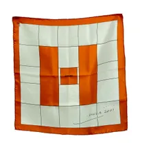 エルメス スカーフ シルク100%  カレ45 GINZA 2001 レディース HERMES