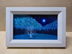 一点物】願い星の夜｜アクリル画 原画 インテリア絵画 - メルカリ