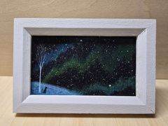 一点物】願い星の夜｜アクリル画 原画 インテリア絵画 - メルカリ