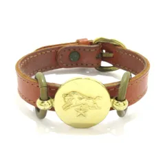 IL BISONTE(イルビゾンテ) ブレスレット レザー ブラウン×ゴールド