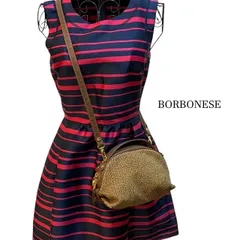 ボルボネーゼ  BORBONESE　オ・ポナート　ショルダーバッグ 　うずら柄 　redwallタグ