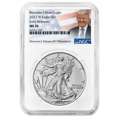 米国 2021年 イーグル1＄銀貨 トランプ絵柄 NGC MS70 ,EPER - メルカリ