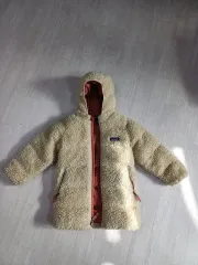 patagonia パタゴニア キッズ Long ロング フリース ボア ダウン ジャケット アウター アイボリー 5t