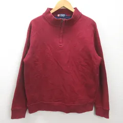 g■チャップス/CHAPS EST1978 ハーフジップスウェットシャツ/コットン【L】赤/men's/9【中古】■