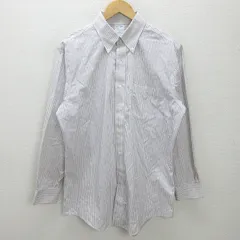g■ブルックスブラザーズ/BROOKS BROTHERS 長袖BDシャツ/ストライプ柄【162/1-33】白赤紺/men's/12【中古】■