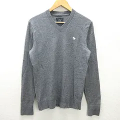 g■アバクロンビー&フィッチ/Abercrombie&Fitch Vネックニットセーター/ウール混【S】灰/men's/3【中古】■