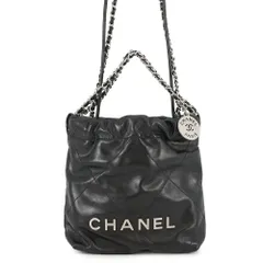 シャネル ハンドバッグ CHANEL 22 ミニ ココマーク シャイニーカーフレザー AS3980 CHANEL 2wayショルダーバッグ 黒