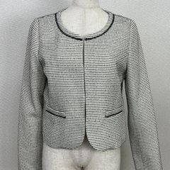 persodea white label ノーカラージャケット 9AR 白黒 ツイード風 セレモニー　20251007-0002