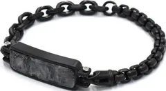 ブレスレット ディーゼル ステンレス チェーン19cm ブラック色 DIESEL bowl 31231QDX1326001