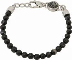 ブレスレット ディーゼル ストーン チェーン23.5cm ブラック色 DIESEL bowl 31231QDX0848040