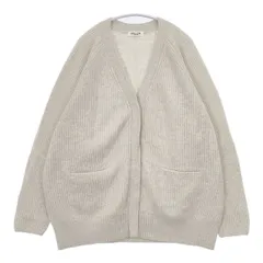 SALON adam et rope フォックスウール片畦Vネックニットカーディガン 定価19800円 カーディガン ベージュ レディース サロンアダムエロペ【中古】6-0125T∞