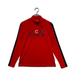 未使用品 レディース ルコックスポルティフ le coq sportif 長袖シャツ M 赤 レッド モックネック ストレッチ