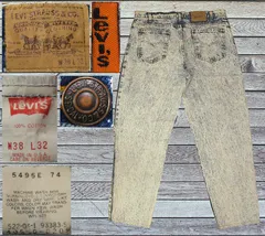 ✅️ USA製 ケミカルウォッシュ W38 リーバイス Levis ビンテージ 1990s ワイド テーパード 40550-0209 ジッパーフライ デニムパンツ ジーンズ ジーパン