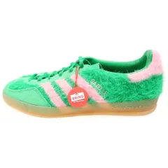 adidas (アディダス) Women's Gazelle Indoor ウィメンズ ガゼル インドア ローカットスニーカー JP8342 グリーン/ピンク US7.5/24.5cm レディース