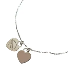 TIFFANY & Co. (ティファニー) リターントゥティファニー ミニダブルハート ネックレス シルバー×ピンク 925 アクセサリー
