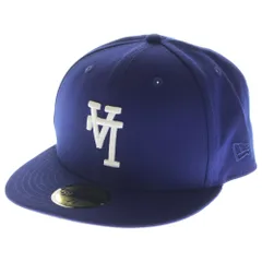 NEW ERA (ニューエラ) 59FIFTY 59フィフティー ドジャースパッチ LA逆さロゴ キャップ ブルー