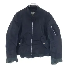 TAKAHIROMIYASHITA The SoloIst. (タカヒロミヤシタザソロイスト) 13SS レザー切り替え マルチポケット ジップアップ MA-1 ボンバージャケット ブラック 0552